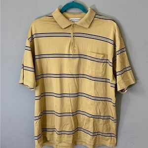 Men's Yellow Striped Polo Shirt
